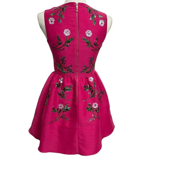 Kate Spade Fit and Flare Floral Embellished Pink Women's Dress Size 00 - Picture 5 of 16